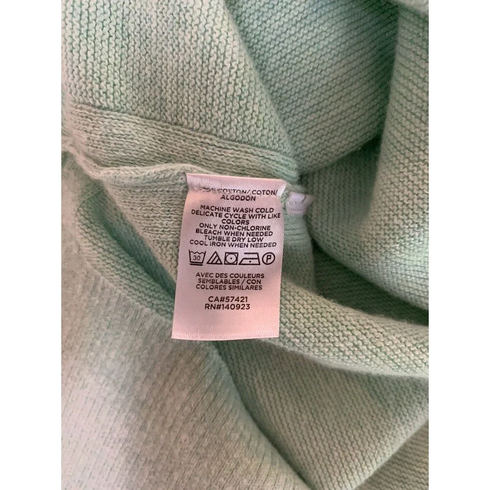 Lou & Grey Women's Size Medium Mint V Neck Knit Pullover Sweater